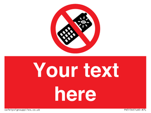 Custom No camera phones Sign